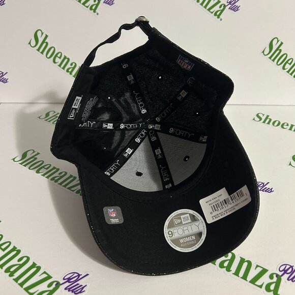 New Era 9Forty Hat NFL Chicago Bears Adjustable Cap Womens Sparkle Glitter Black - Picture 6 of 8